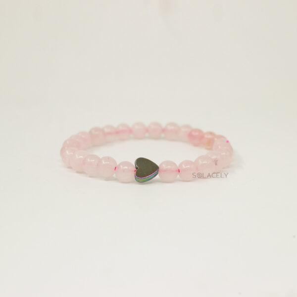 rose quartz heart charm bracelet