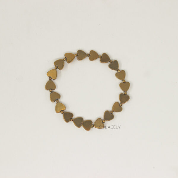 heart beads and gold bracelet
