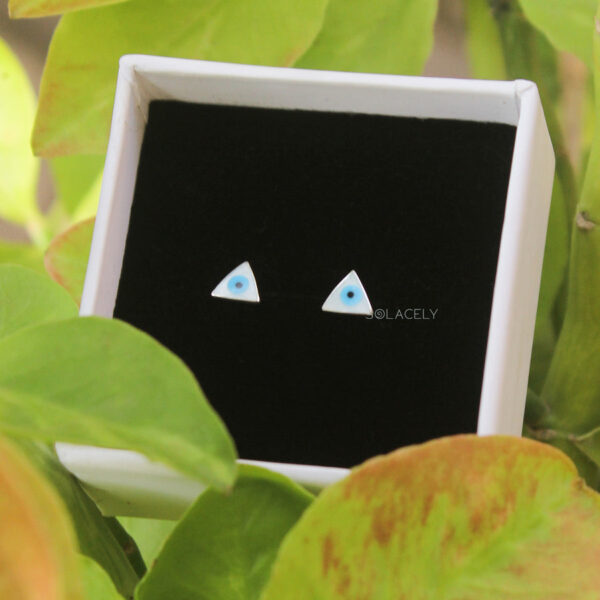 Evil Eye Sterling Silver Stud Earrings - Image 4