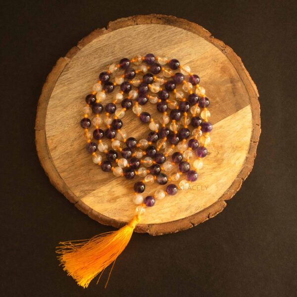 authentic citrine and amethyst japmala
