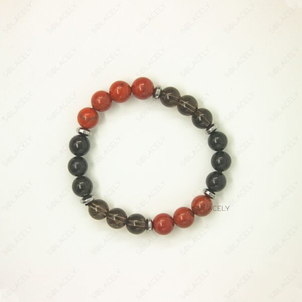 black tourmaline smoky quartz red jasper crystals
