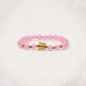 butterfly charm pink bracelet
