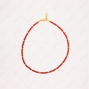 carnelian necklace with hematite spacers 4mm