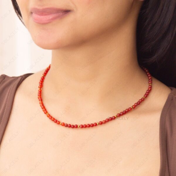 carnelian necklace with hematite spacers