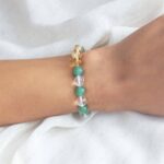 citrine green aventurine and faceted clear quartz