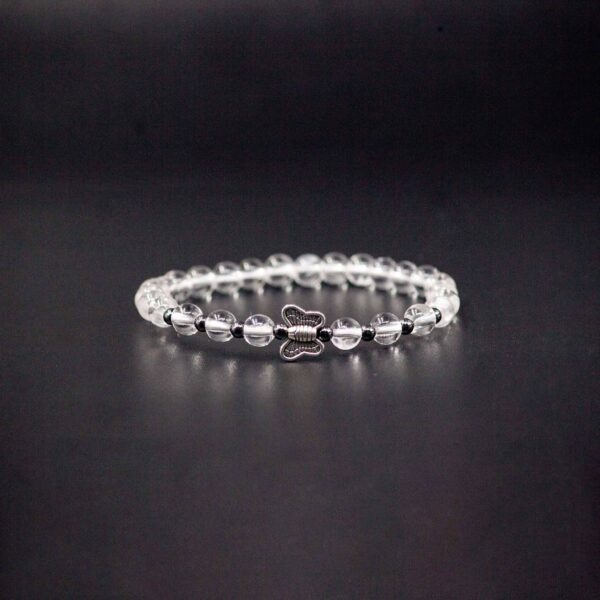 clear quartz butterfly bracelet