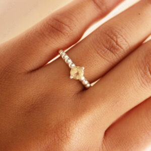 faceted citrine sterling silver ring