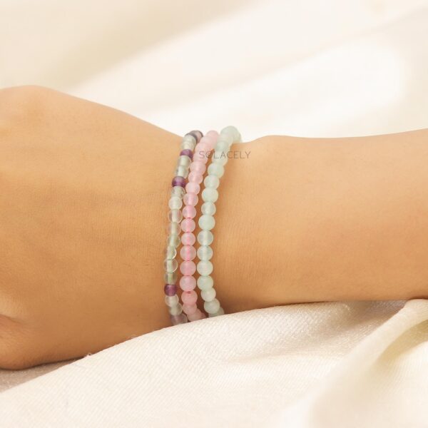 heart chakra stackable bracelet set