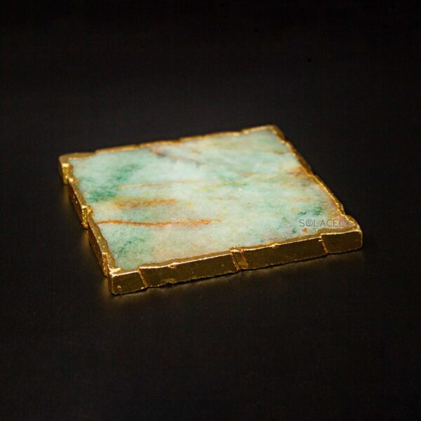 jade coaster with golden accent