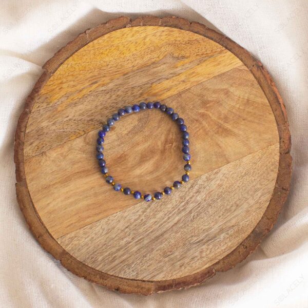 lapis lazuli bracelet hematite spacers 4mm beads