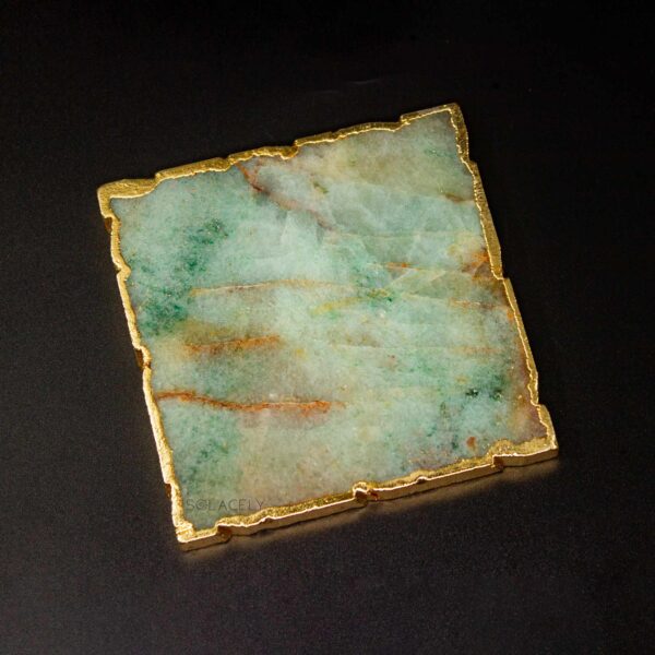 luxurious green jade coaster