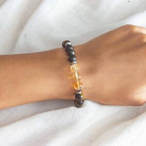pyrite citrine tigers eyes bracelet