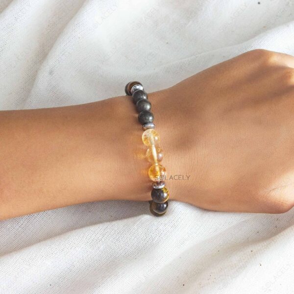 pyrite citrine tigers eyes bracelet