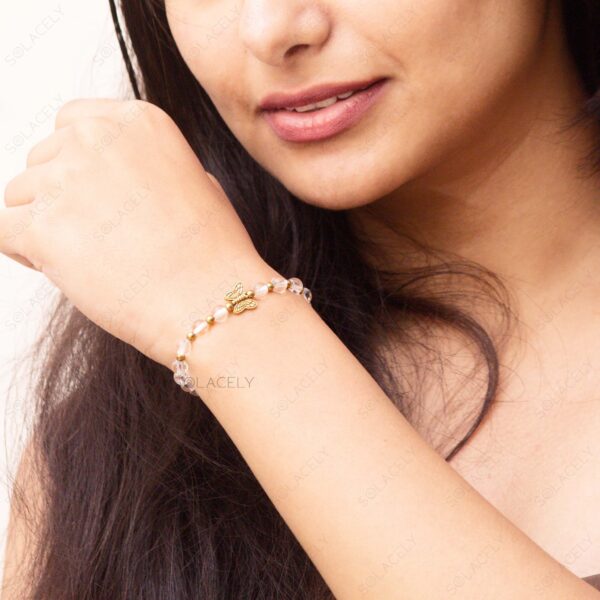 quartz bracelet with golden butterfly