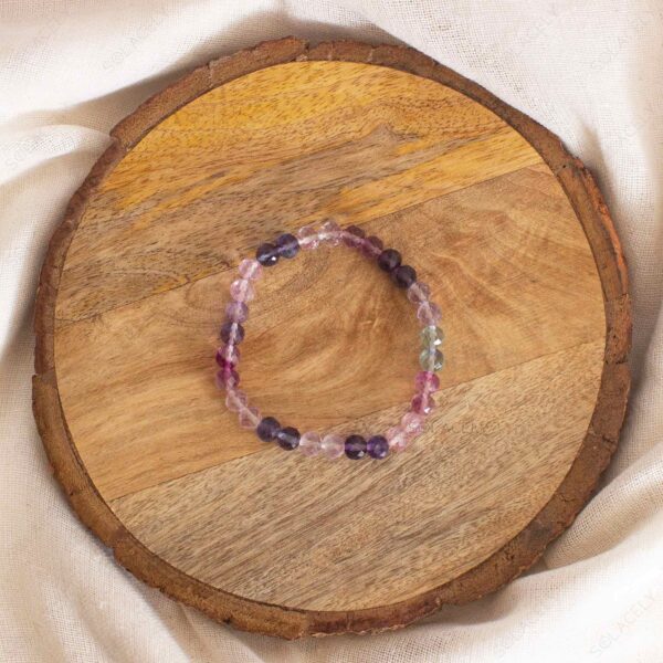 rainbow fluorite with faceted 8mm Beads
