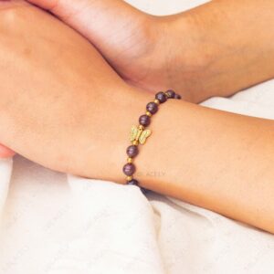 red garnet butterfly bracelet