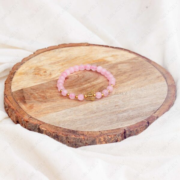 rose quartz and gold bracelet