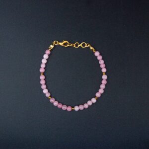 rose quartz bracelet with adjustable closure