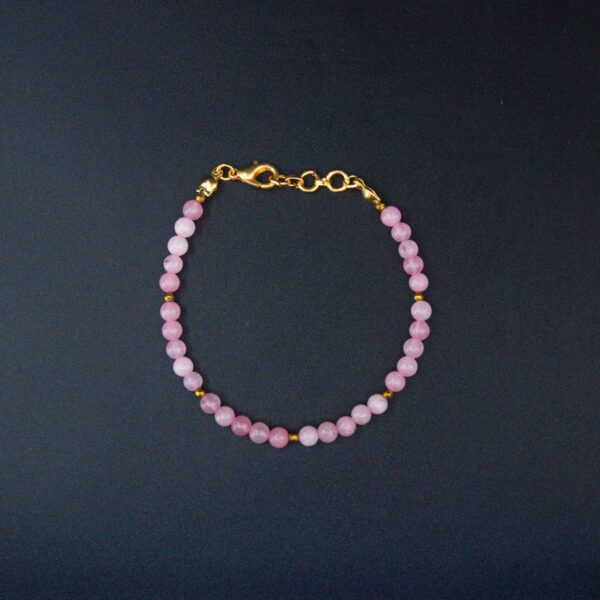 rose quartz bracelet with adjustable closure