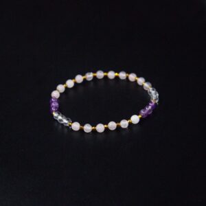 rose quartz clear quartz amethyst bracelet