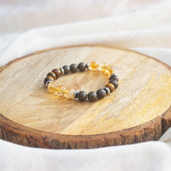 solar plexus chakra crystal bracelet with hematite spacers