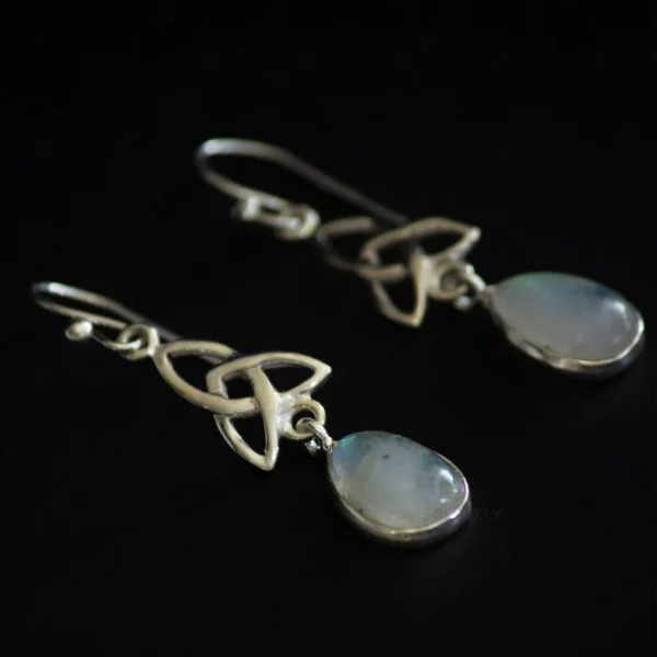 Celtic Moonstone Drop Earring-Sterling Silver - Image 3