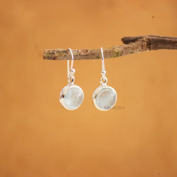 Aquamarine Sterling Silver Crystal Earrings - Image 6