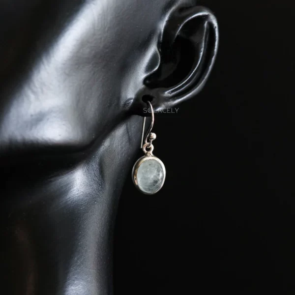 Aquamarine Sterling Silver Crystal Earrings - Image 7