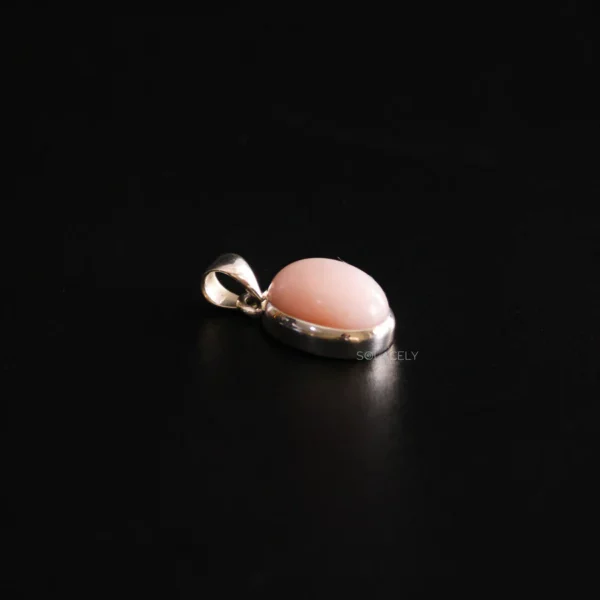 Sterling Silver Pink Opal Crystal Pendant - Image 2