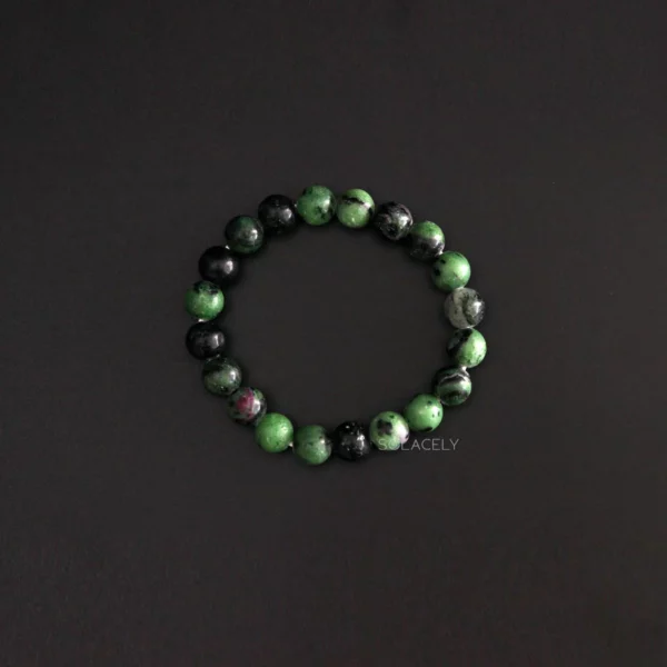 Ruby Zoisite Bracelet - 8mm Beads - Image 5