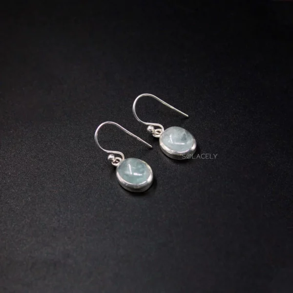Aquamarine Sterling Silver Crystal Earrings - Image 4