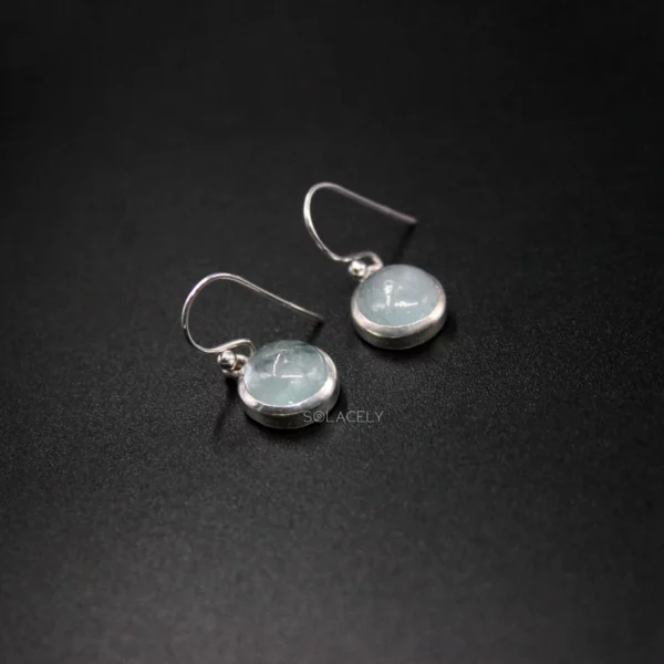 Aquamarine Sterling Silver Crystal Earrings - Image 3