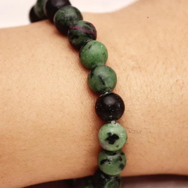 Ruby Zoisite Bracelet - 8mm Beads - Image 3