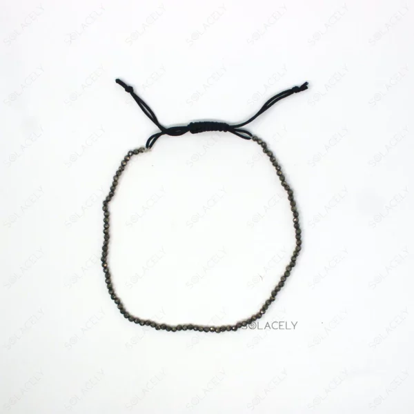 Faceted Pyrite Anklet - 2mm Beads - Image 3