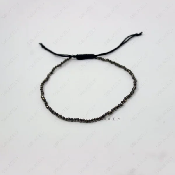 Faceted Pyrite Anklet - 2mm Beads - Image 5