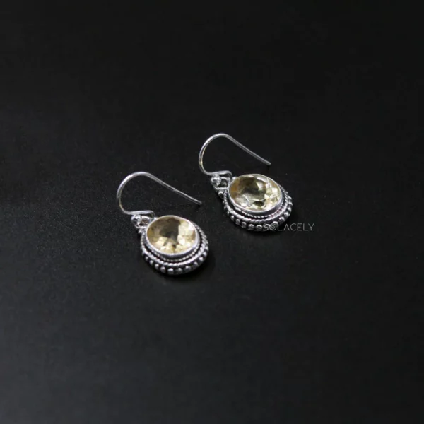 Sterling Silver Bohemian Oval Shape Crystal Earrings - Image 4
