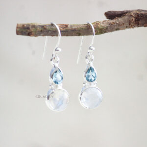 Tear Drop Sterling Silver Crystal Earrings