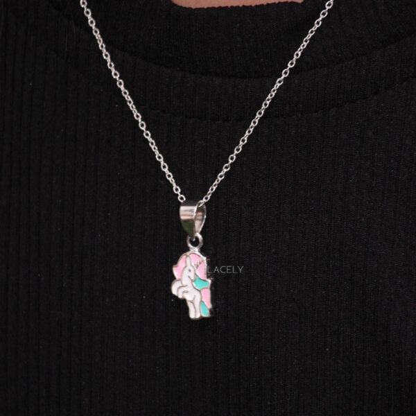 Kid's Sterling Silver Unicorn Charm Pendant - Image 4