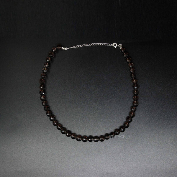 Faceted Smoky Quartz Beaded Necklace - Image 4