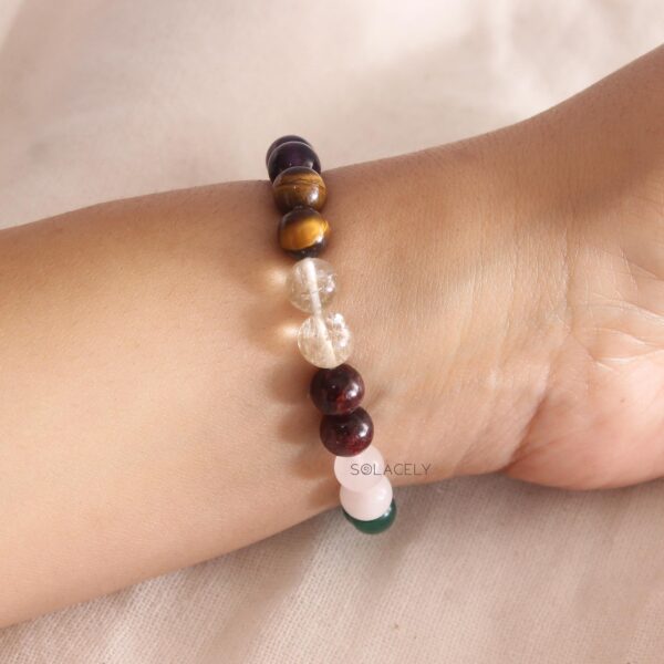 Navratna Crystal Bracelet - 8mm Beads - Image 3
