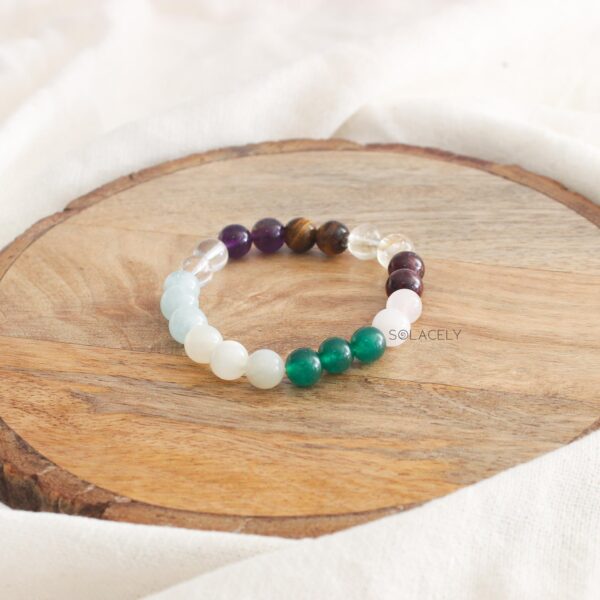 Navratna Crystal Bracelet - 8mm Beads - Image 2