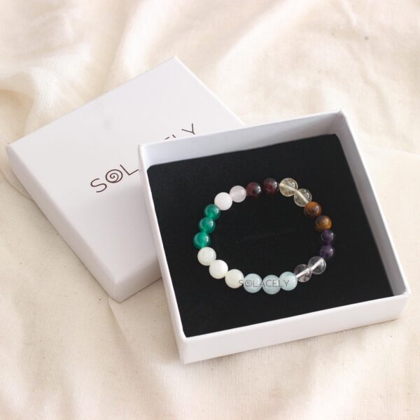 Navratna Crystal Bracelet - 8mm Beads - Image 5