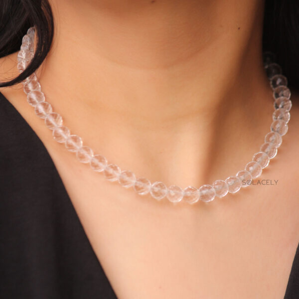 Faceted Clear Quartz Beaded Necklace